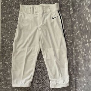 Nike Vapor Select High Baseball Pants White Black Stripe